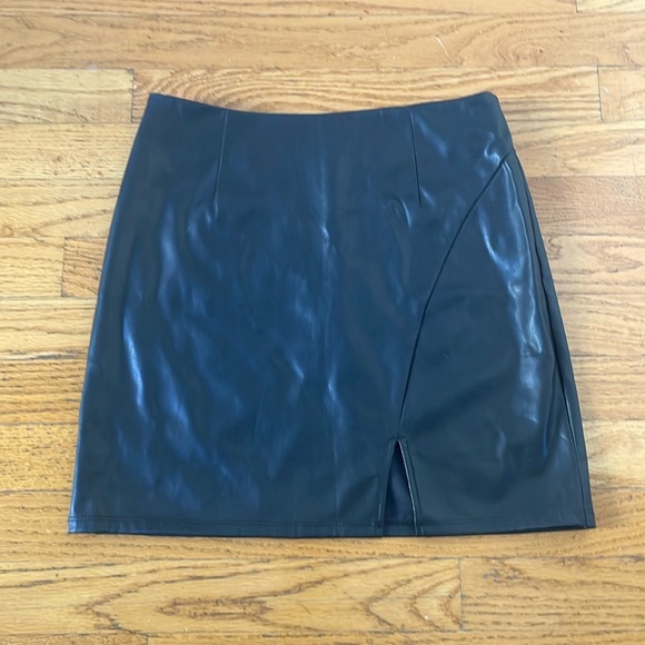 Blue Blush Mini Skirt with Slit - Picture 1 of 3